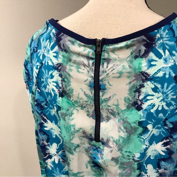 Watercolor print short sleeve casual dress size medium - Picture 7 of 11